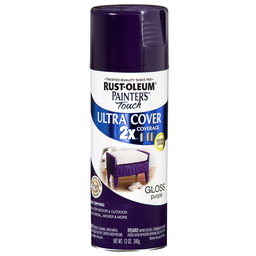 PAINTER'S Touch Gloss Spray Paint, Gloss, Purple, 12 oz, Aerosol Can