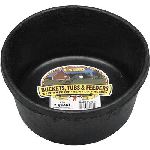 Feeder Pan DuraFlex 2 qt For Livestock Black