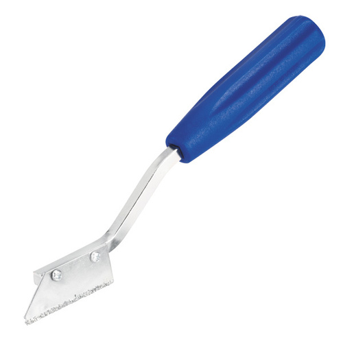 Professional Grout Saw, Steel/Carbide Blade, Contoured Handle, Plastic Handle Blue