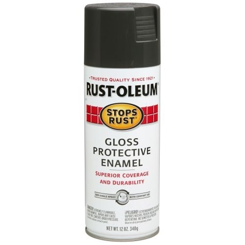 STOPS RUST Protective Enamel Spray Paint, Gloss, Smoke Gray, 12 oz, Aerosol Can - pack of 6