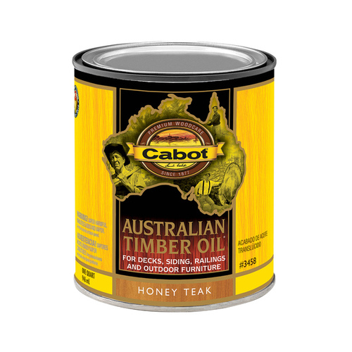 Cabot 140.0003458.005 140.000.005 Australian Timber Oil, Honey Teak, Liquid, 1 qt, Can