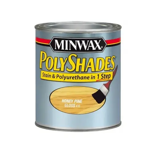 PolyShades Wood Stain and Polyurethane, Gloss, Honey Pine, Liquid, 1 qt, Can