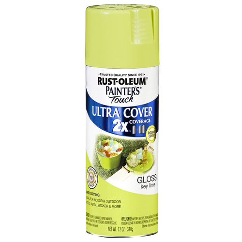 PAINTER'S Touch Gloss Spray Paint, Gloss, Key Lime, 12 oz, Aerosol Can