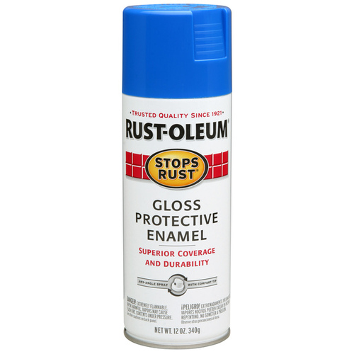 STOPS RUST Protective Enamel Spray Paint, Gloss, Sail Blue, 12 oz, Aerosol Can