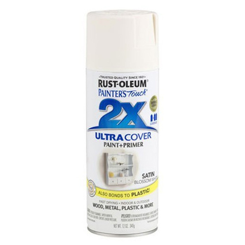 PAINTER'S Touch Satin Spray Paint, Satin, Blossom White, 12 oz, Aerosol Can - pack of 6