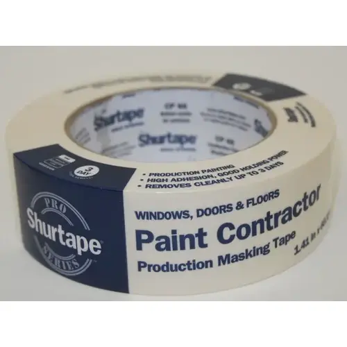 CP 66  Contractor Grade High Adhesion Masking Tape, 36 mm W, 60 yd L roll, Natural