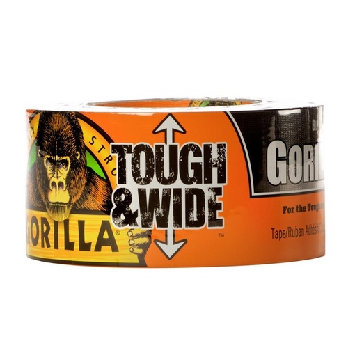 Gorilla 4595559 Tough 'N Wide Black Gorilla Tape - 2.88" x 30 Yards