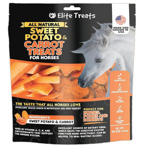 ELITE TREATS, LLC SPCH16 Sweet Potato & Carrot Equine Treats - 16 oz. Bag