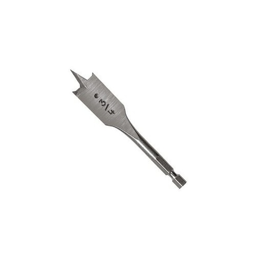 Irwin 87914 Spade Drill Bit, 7/8 in Dia, 4 in OAL, Flat Flute, 1/4 in Dia Shank, Hex Shank Bright