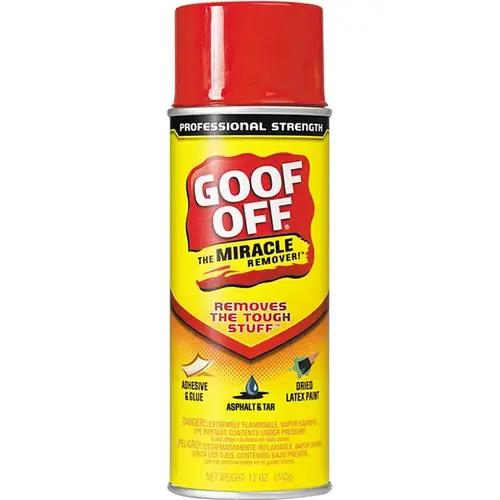 Goof Off FG658 Latex Paint Remover, Liquid, Solvent, Colorless, 12 oz, Aerosol Can