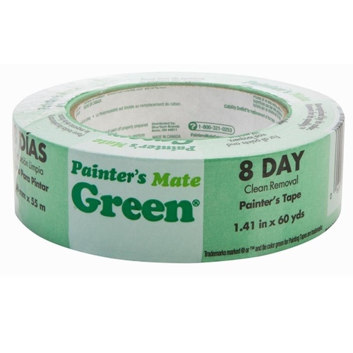 Masking Tape 1.41" W X 60 yd L Green Medium Strength Green