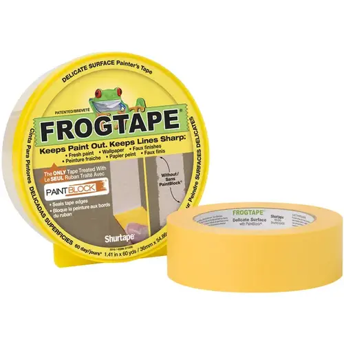 FrogTape 240483 Masking Tape, 60 yd L, 1.41 in W, Yellow