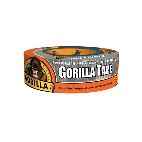 Gorilla 105634 Duct Tape, 30 yd L, 1.88 in W, Polyethylene Backing, Silver