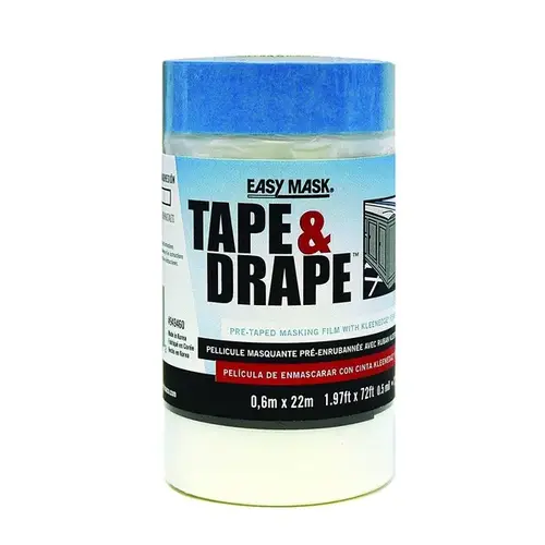 Tape & Drape Pre-Taped Masking Film - 24" x 75' Clear