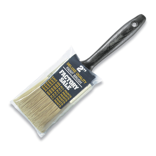 Paint Brush, 2 in W, 2-7/16 in L Bristle, Polyester Bristle Black/Gold