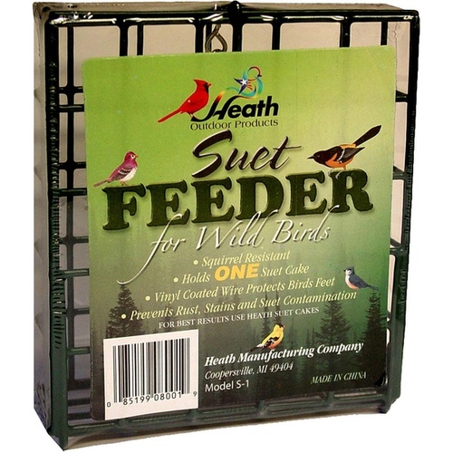 Heath S-1-8 Heath Outdoors Classic Design Single Suet Feeder S-1 Vinyl-Coated