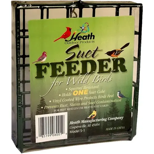 Heath S-1-8 Heath Outdoors Classic Design Single Suet Feeder S-1 Vinyl-Coated