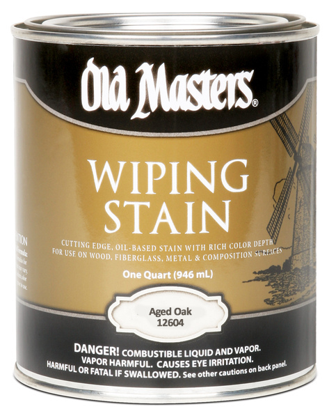 Old Masters 12604 Wiping Stain, Aged Oak, Liquid, 1 qt, Can