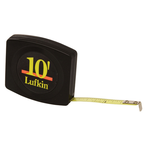 Crescent W6110 Pee Wee Series Pocket Tape Measure, 10 ft L Blade, 1/4 in W Blade, Steel Blade, Black Case