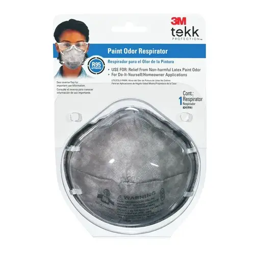 TEKK Protection 8247PA1-A/8656ES Disposable Latex Respirator, N95 Filter Class Gray