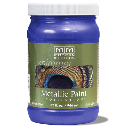 Metallic Paint Shimmer Satin Venetian Blue 1 qt Venetian Blue - pack of 4