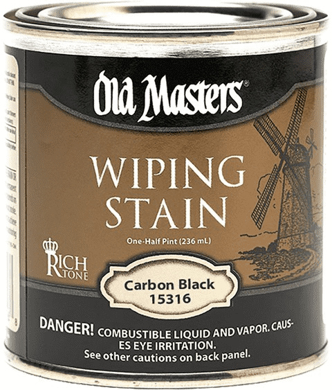 Old Masters 15316 Wiping Stain, Carbon Black, Liquid, 0.5 pt