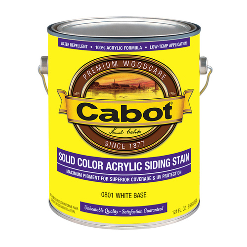 Cabot 140.0000801.007 800 Series 140.000.007 Solid Color Siding Stain, Natural Flat, Liquid, 1 gal, Can White Base