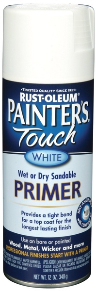 Rust-Oleum 249058 PAINTER'S Touch Spray Primer, Flat, White, 12 oz, Aerosol Can