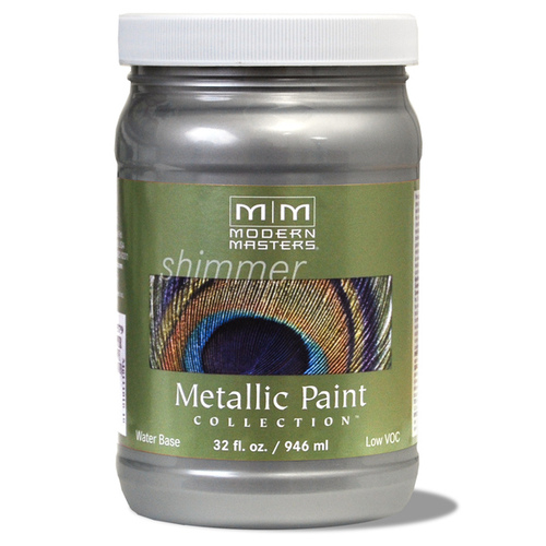 Metallic Paint Shimmer Satin Platinum Water-Based 6 oz Platinum