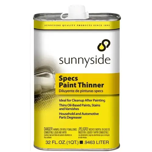Paint Thinner, Liquid, Petroleum, Clear, 1 qt, Can