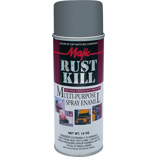 Majic Paints 8-2010-8 Rust Kill Multi-Purpose Spray Enamel - Battleship Gray