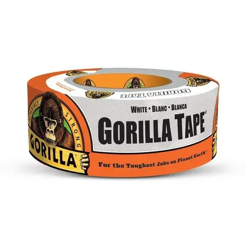 Gorilla 6025001 Duct Tape, 30 yd L, 2 in W, Cloth Backing, White