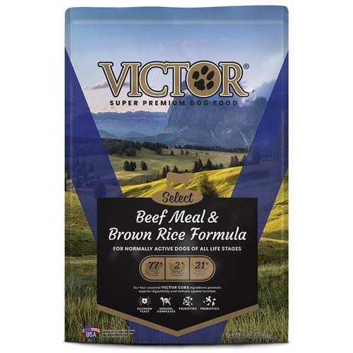 Victor - Mid America Pet Food BR5092 Victor Select Beef Meal & Brown Rice Dry Dog Food - 15lb