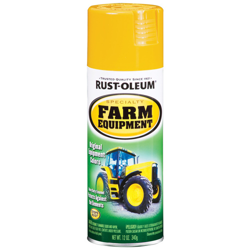 Rust-Oleum 280140 7449830 Farm Equipment Spray Paint, Gloss, Caterpillar Yellow, 12 oz, Aerosol Can