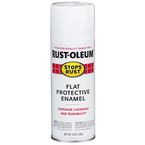 Enamel Protective Paint Stops Rust - Flat White 12-oz Spray