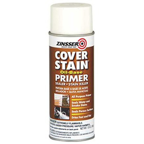 Spray Primer and Sealer Cover Stain White Flat Oil-Based Alkyd 16 oz White