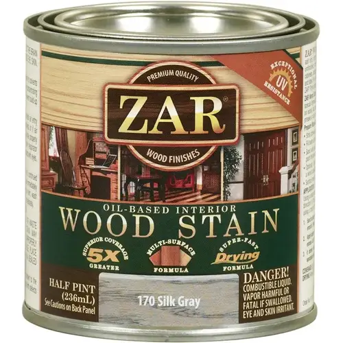 ZAR 17006 Interior Wood Stain, Silky Gray, 1/2 Pt.