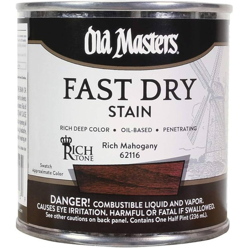 Old Masters 62116 Old Masters Fast Dry Stain - Rich Mahogany - 1/2 Pint