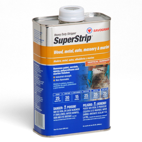 Savogran 01252 SuperStrip Paint/Varnish Remover, Liquid, Aromatic, Blue, 1 qt