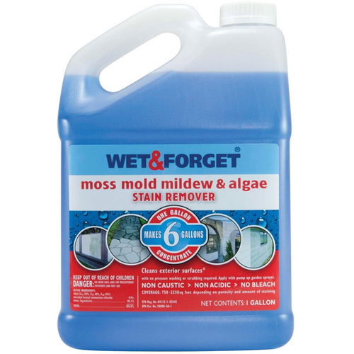 Wet & Forget Outdoor - Mold, Mildew, Stain Remover Concentrate 1-Gallon Blue