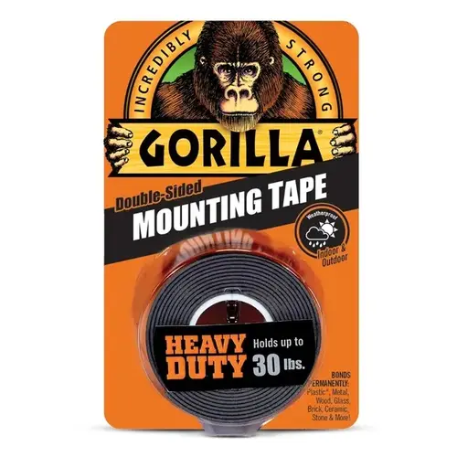Gorilla 6055002-XCP6 Mounting Tape, 60 in L, 1 in W, Black - pack of 6