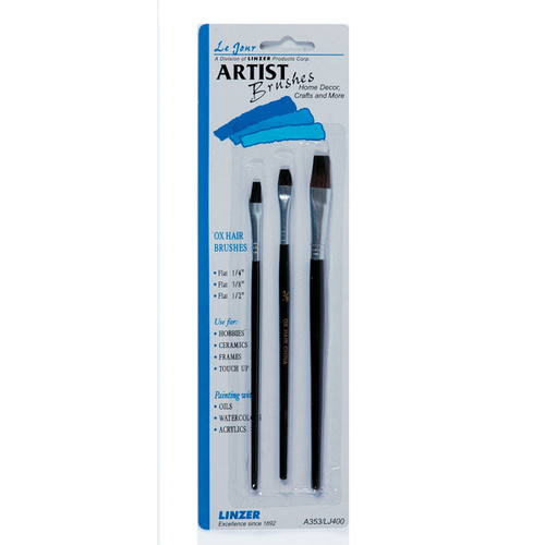 BRUSH ARTIST SET FLAT OX HAIR - pack of 12