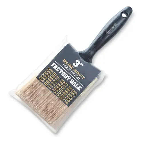 Paint Brush, 3 in W, 2-11/16 in L Bristle, Polyester Bristle, Wall Handle Black/Gold