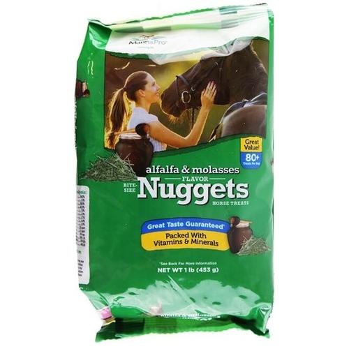 Bite-Size Treats for Horses - Alfalfa & Molasses Flavored Nuggets 1-lb Pouch