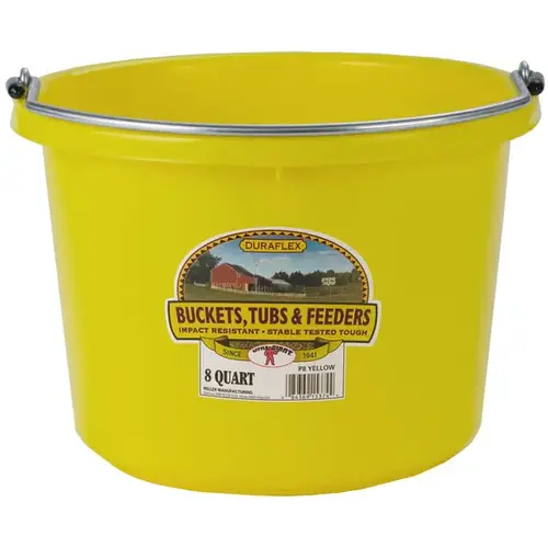 Plastic Bucket 8 Qt - Yellow