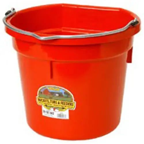 MILLER FLAT BACK 20 QUART PLASTIC BUCKET - RED