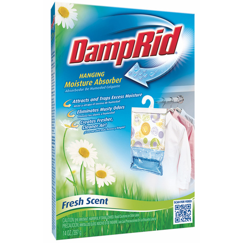 DampRid FG83FSSB FG83K Hanging Moisture Absorber, 14 oz Box, Solid, Odorless Off-White