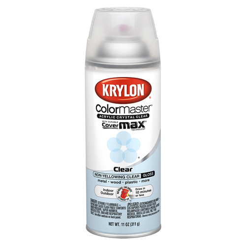 COLORmaxx Spray Paint, Gloss, Clear, 11 oz, Aerosol Can