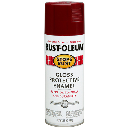 STOPS RUST Protective Enamel Spray Paint, Gloss, Burgundy, 12 oz, Aerosol Can