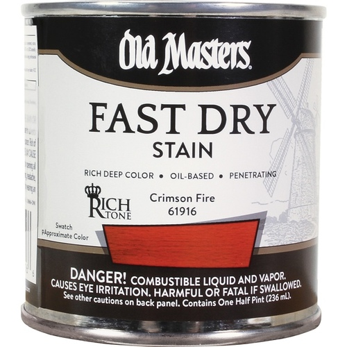 Old Masters 61916 Old Masters Fast Dry Stain - Crimson Fire - 1/2 Pint